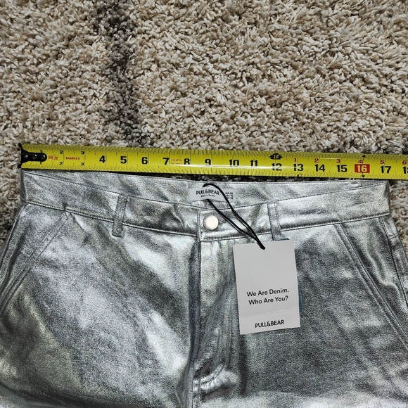 NWT Pull & Bear Silver Loose Fit Jeans Size 10 - Picture 8 of 8